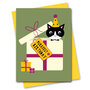 wenskaart stripey cats - purrfect birthday -  kat