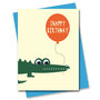 wenskaart stripey cats - snappy birthday -  krokodil