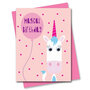 wenskaart stripey cats - magical birthday -  eenhoorn