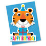 wenskaart stripey cats - happy birthday - tijger