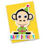 wenskaart stripey cats - happy birthday - aap