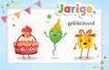 verjaardagskaart - jarige, gefeliciteerd