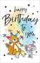 verjaardagskaart - happy birthday to you - kat en muis