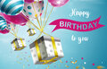 verjaardagskaart - happy birthday to you - ballonnen met cadeaus