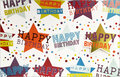 verjaardagskaart - happy birthday - sterren