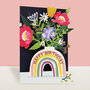 lasergesneden wenskaart blossom - regenboogvaas - happy birthday