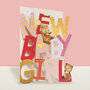 lasergesneden geboortekaartje blossom - new baby girl