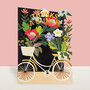 lasergesneden wenskaart blossom - bloemenfiets - thanks a bunch