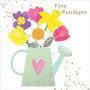 paaskaart piano color - Fijne Paasdagen - bloemen in gieter