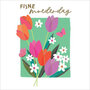 moederdagkaart piano color - Fijne Moederdag - tulpen groen