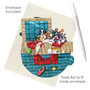3D kaart - pirouettes cards - puppy's in een mandje