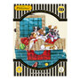3D kaart - pirouettes cards - puppy's in een mandje
