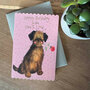 romantische verjaardagskaart alex clark - happy birthday to the one I love - hond met roos