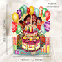 3D kaart - swing cards - verjaardagstaart