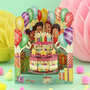 3D kaart - swing cards - verjaardagstaart
