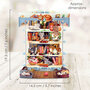 3D kaart - swing cards - katten in boekenkast