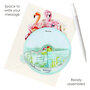 3D kaart - pirouettes cards - flamingo's