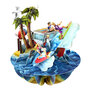 3D kaart - pirouettes cards - surfen bij het strand