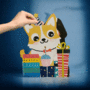 lasergesneden kaart met bewegende ogen - Aww! So Cute! - hond en cadeau