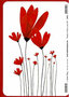 bedankkaart correspondances - merci - rode bloemen