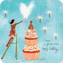 vierkante ansichtkaart met envelop van Anne-Sophie Rutsaert - door de jaren heen Happy birthday