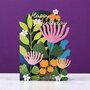 lasergesneden wenskaart blossom - happy birthday - bloemen groen