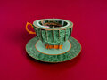 3D pop up wenskaart  - a cup of tea - lezen in het bos