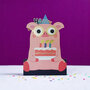 lasergesneden kaart met bewegende ogen - Aww! So Cute! - happy birthday - feestvarken