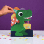 lasergesneden kaart met bewegende ogen - Aww! So Cute! - happy b-day - dinosaurus