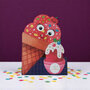 lasergesneden kaart met bewegende ogen - Aww! So Cute! - have a cool birthday - ijsjes