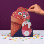 lasergesneden kaart met bewegende ogen - Aww! So Cute! - have a cool birthday - ijsjes