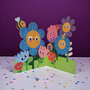 lasergesneden kaart met bewegende ogen - Aww! So Cute! - bloemen