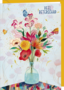 wenskaart correspondances Jehanne Weyman - veel beterschap - bloemen