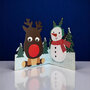 lasergesneden kerstkaart met bewegende ogen - Aww! So Cute! - rendier