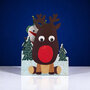 lasergesneden kerstkaart met bewegende ogen - Aww! So Cute! - rendier