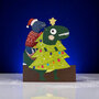 lasergesneden kerstkaart met bewegende ogen - Aww! So Cute! - dinosaurus