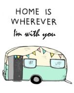 wenskaart mouse & pen - home is wherever i am with you - caravan
