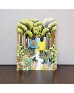 3d pop-up kaart miniature greetings - wandelen in het bos | muller wenskaarten