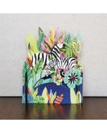3d pop-up kaart miniature greetings - zebra | muller wenskaarten