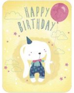 ansichtkaart correspondances - happy birthday - konijn met ballon