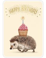 ansichtkaart van rosi hilyer - happy birthday - egel | mullerwenskaarten 
