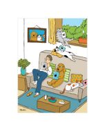 santoro miz kat wenskaart - familietijd - dieren op ipads | mullerwenskaarten