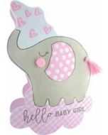 3d geboortekaartje paper dazzle - hello baby girl - olifant