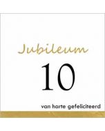 10 jaar - jubileum wenskaart - van harte gefeliciteerd