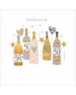 50 jaar - luxe felicitatiekaart gold leaf - gefeliciteerd - champagne wijn