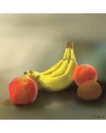 wenskaart claudia muller - bananen appels en kiwi fruit