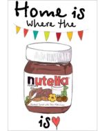 wenskaart mouse & pen - home is where the nutella is