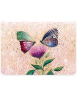 ansichtkaart van jehanne weyman - vlinders op bloemen  | mullerwenskaarten