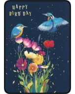 ansichtkaart van jehanne weyman - happy bird’ day - ijsvogels | muller wenskaarten 