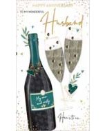 grote luxe ...jaar getrouwd wenskaart - happy anniversary to my wonderful husband - champagne